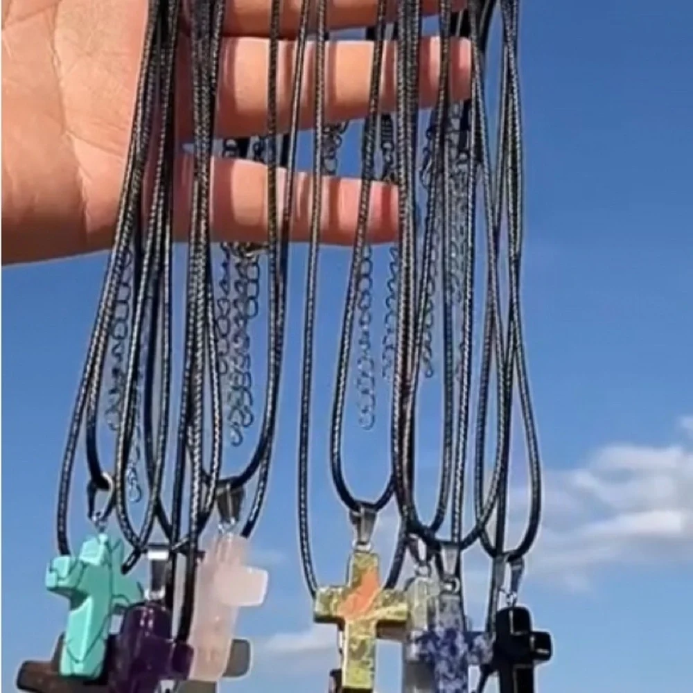 Clear Cross Pendant Necklace